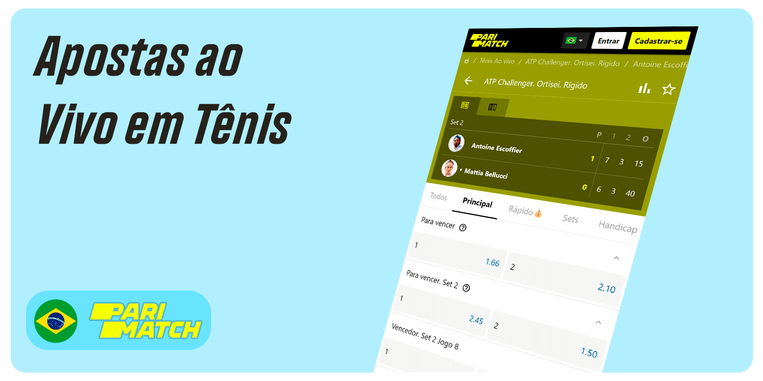 Apostas ao Vivo em Tênis no Parimatch para Brasileiros